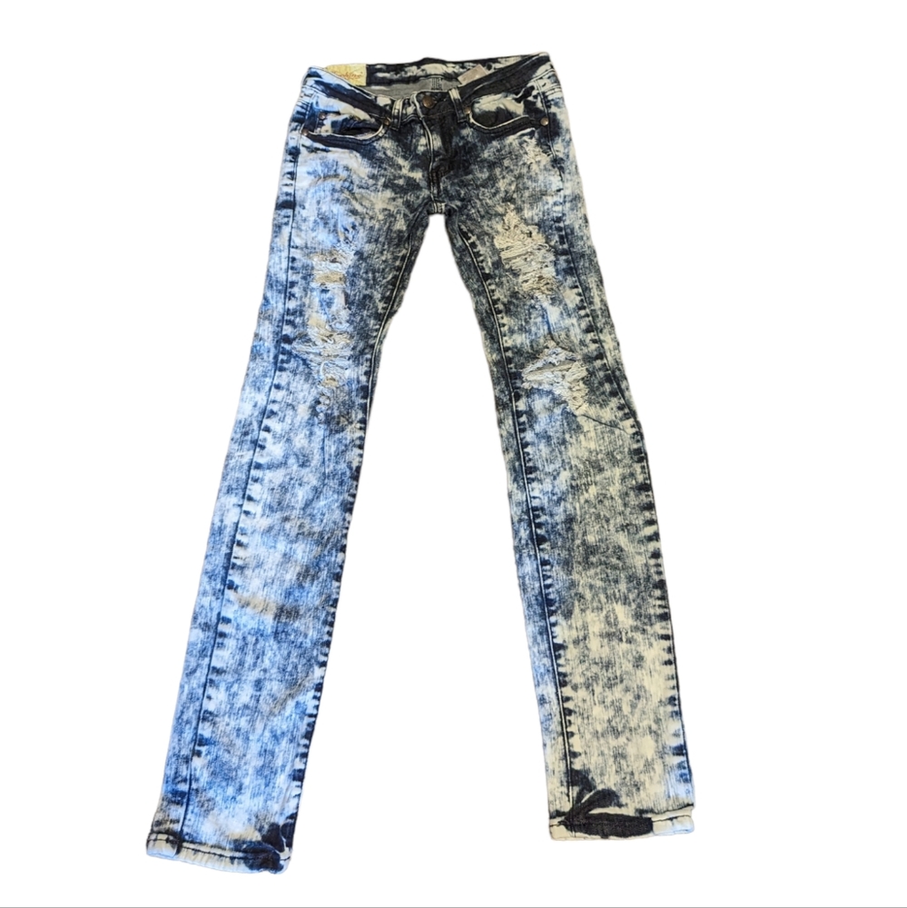 Machine Jeans Destroyed Acid Wash Jeans Size 28 or 30 Waist x 32 Length